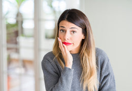 Woman with red lipstick