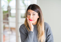 Woman with red lipstick